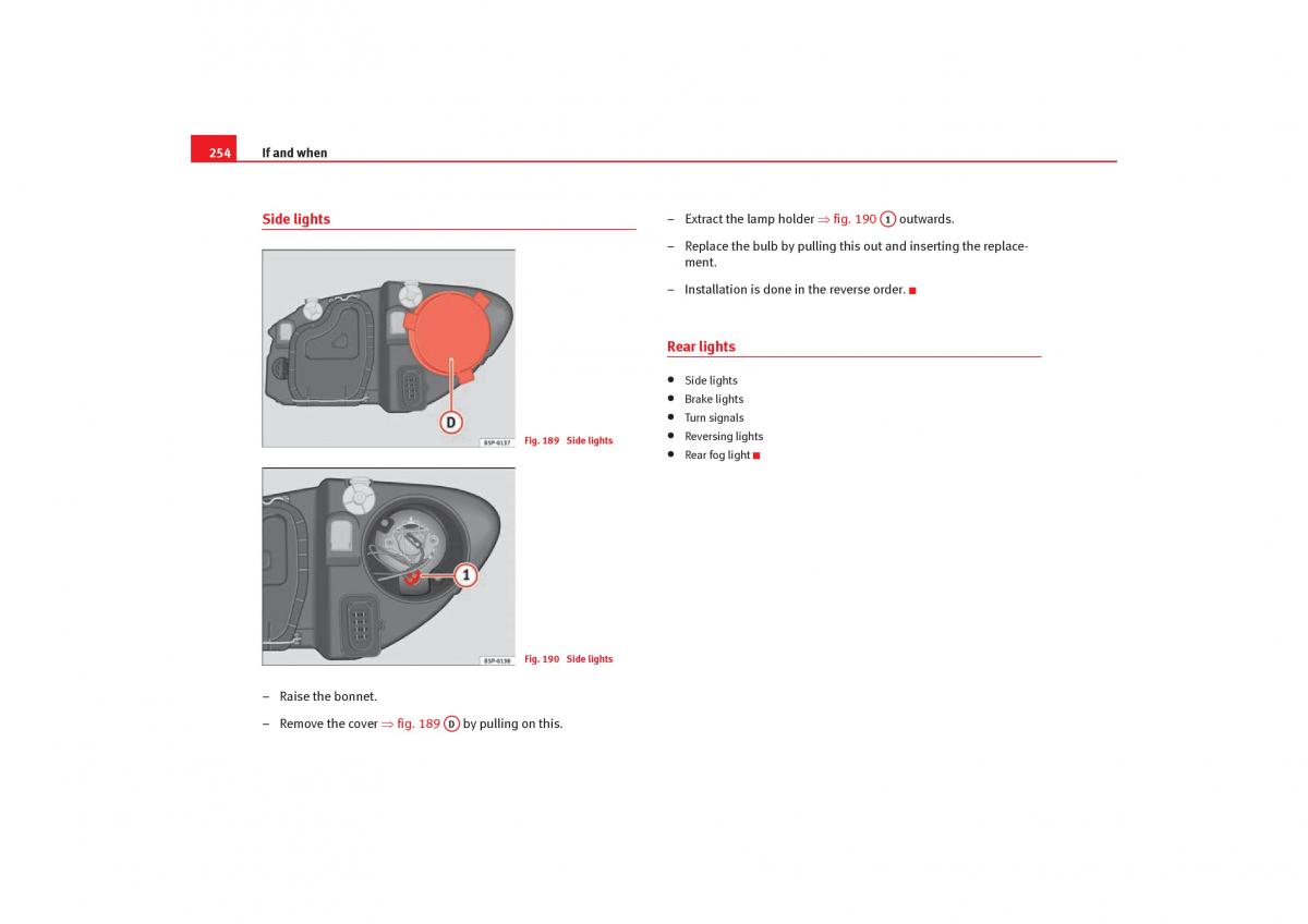 Seat Toledo III 3 owners manual / page 256