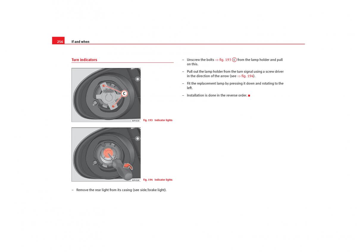 Seat Toledo III 3 owners manual / page 258