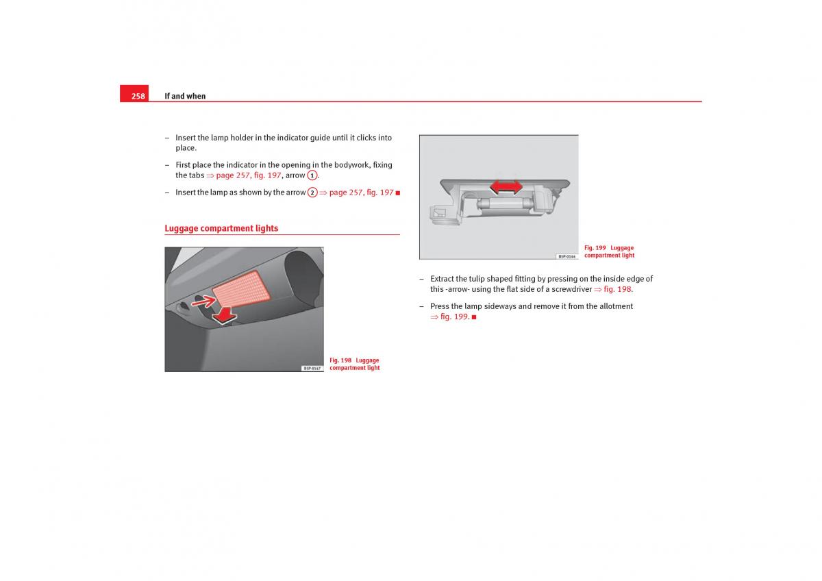 Seat Toledo III 3 owners manual / page 260