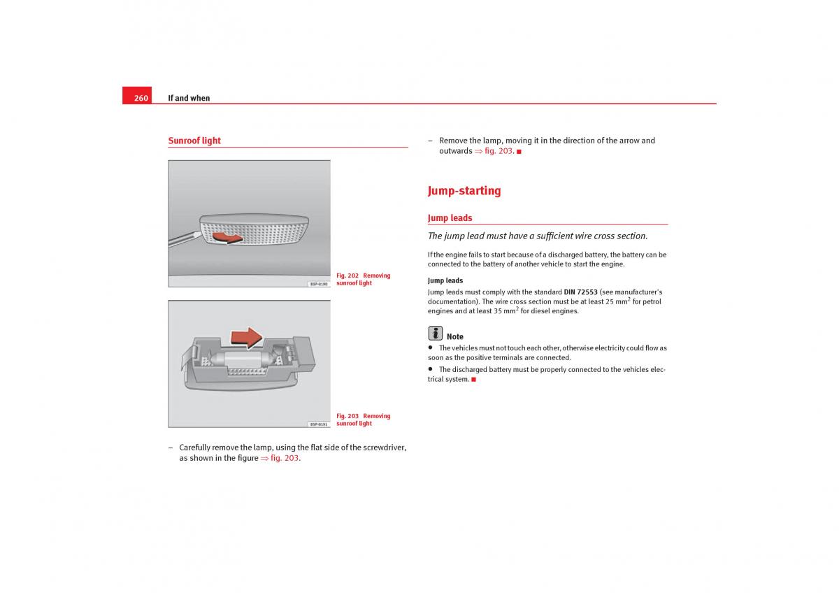 Seat Toledo III 3 owners manual / page 262