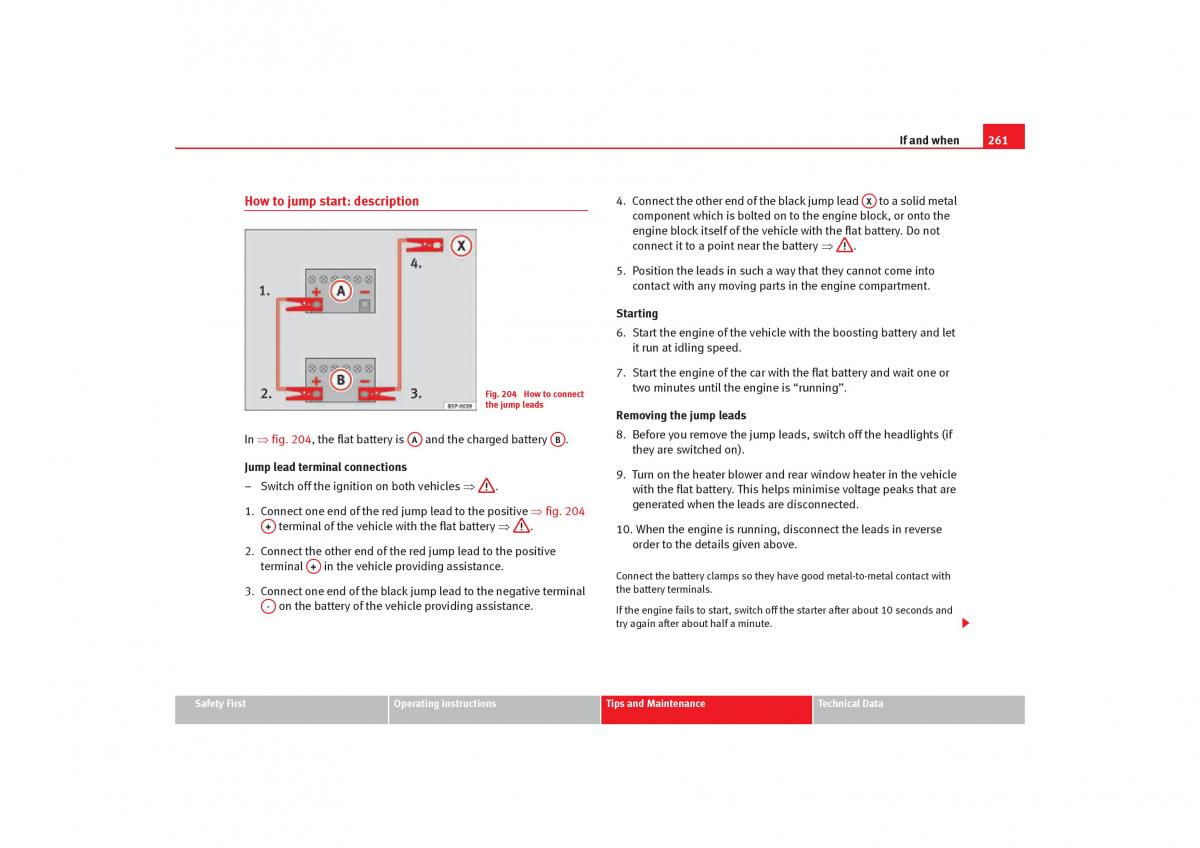 Seat Toledo III 3 owners manual / page 263