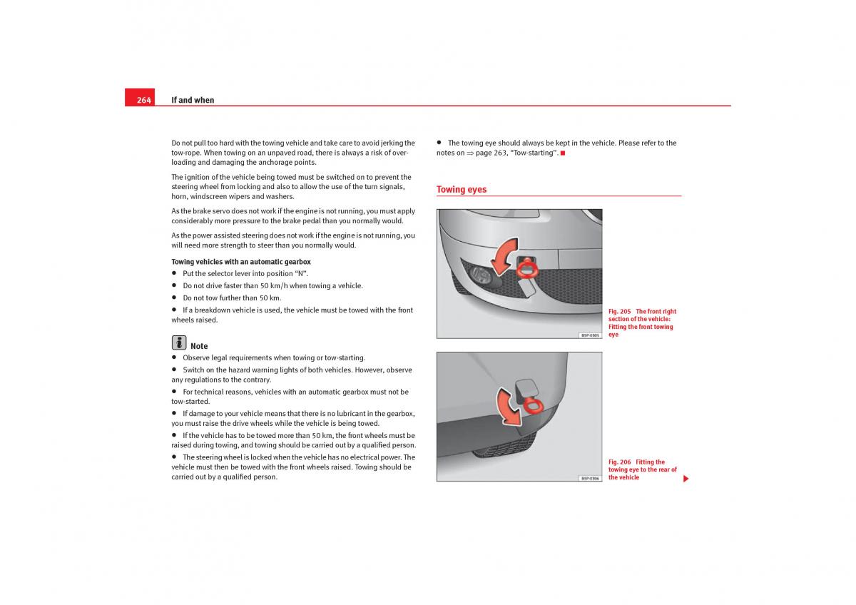 Seat Toledo III 3 owners manual / page 266