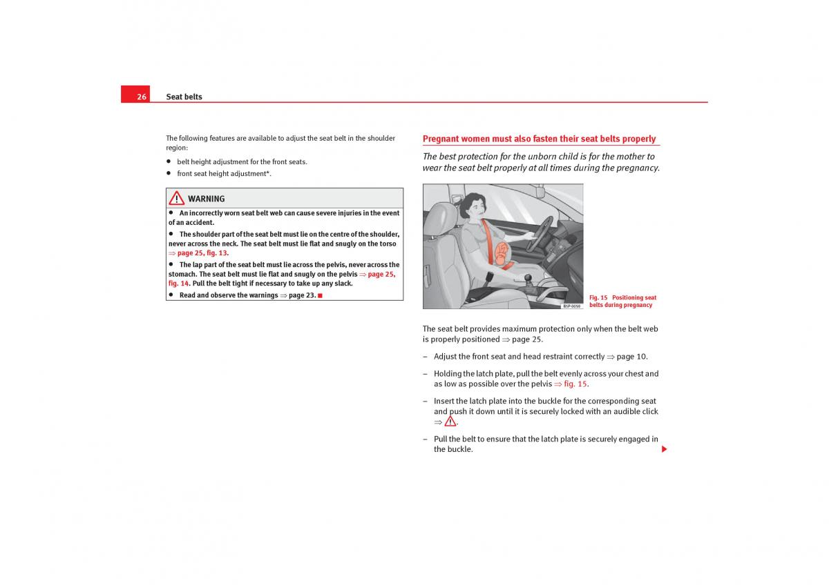 Seat Toledo III 3 owners manual / page 28