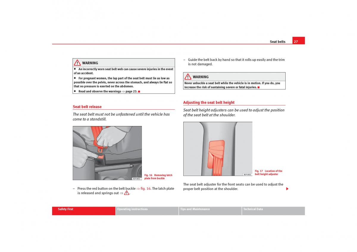 Seat Toledo III 3 owners manual / page 29