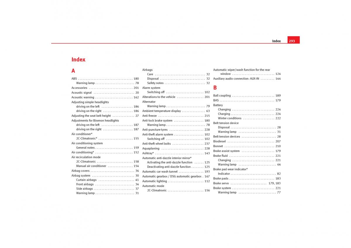 Seat Toledo III 3 owners manual / page 295