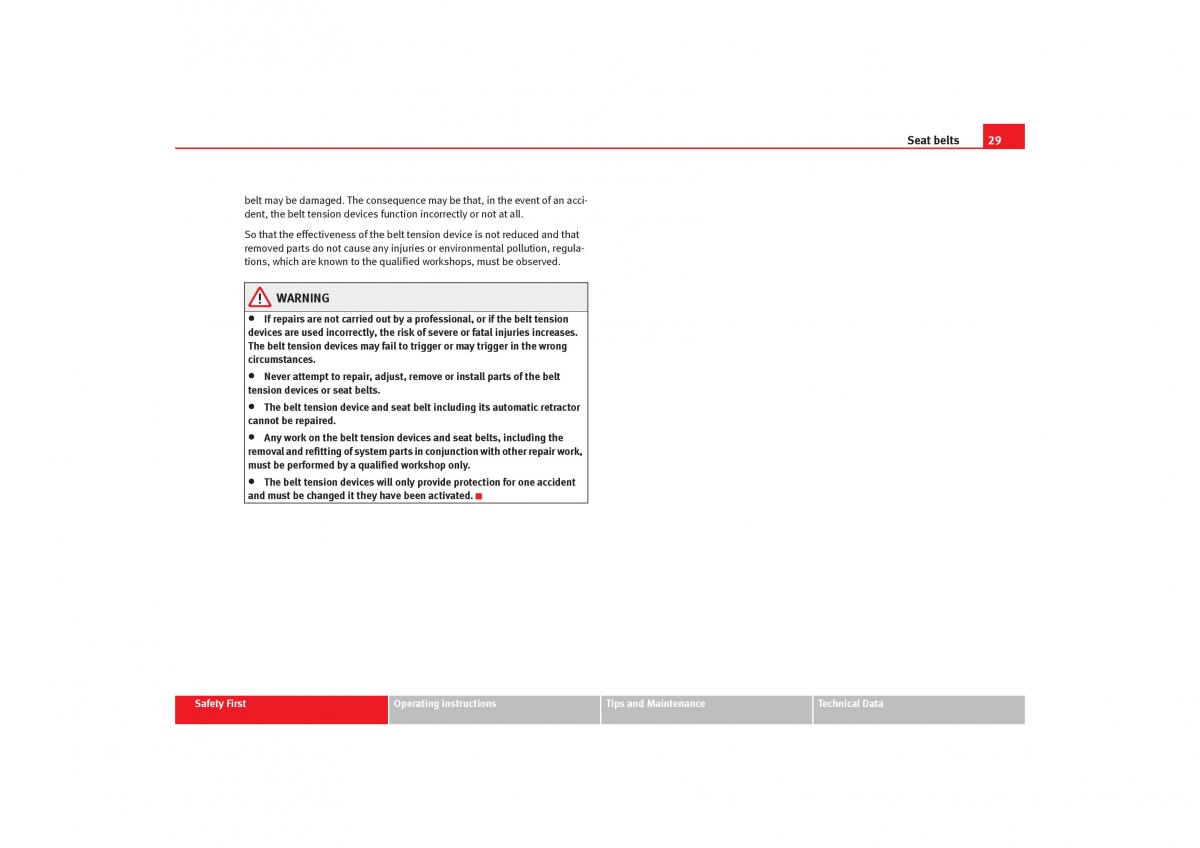 Seat Toledo III 3 owners manual / page 31