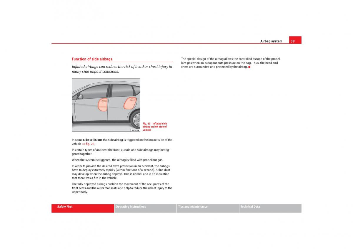 Seat Toledo III 3 owners manual / page 41