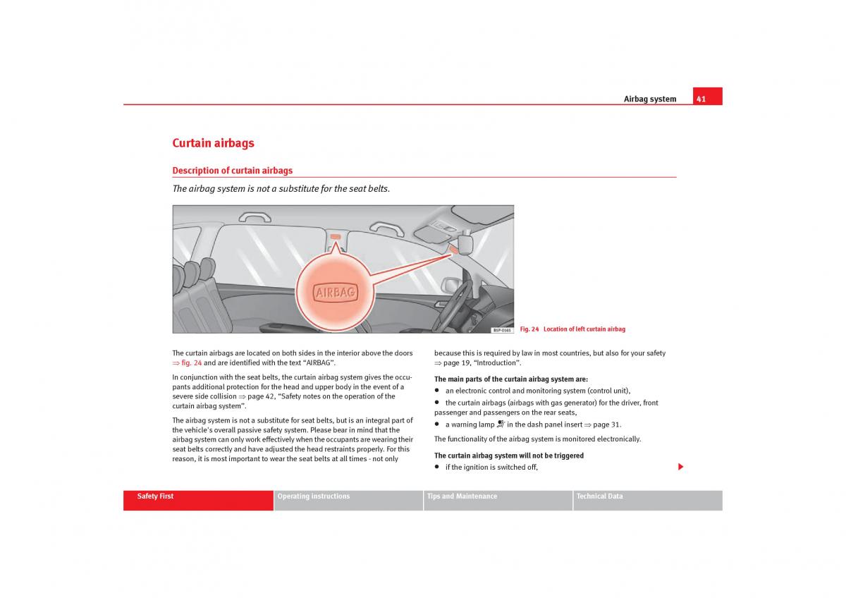 Seat Toledo III 3 owners manual / page 43