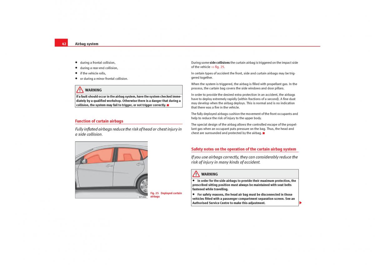 Seat Toledo III 3 owners manual / page 44