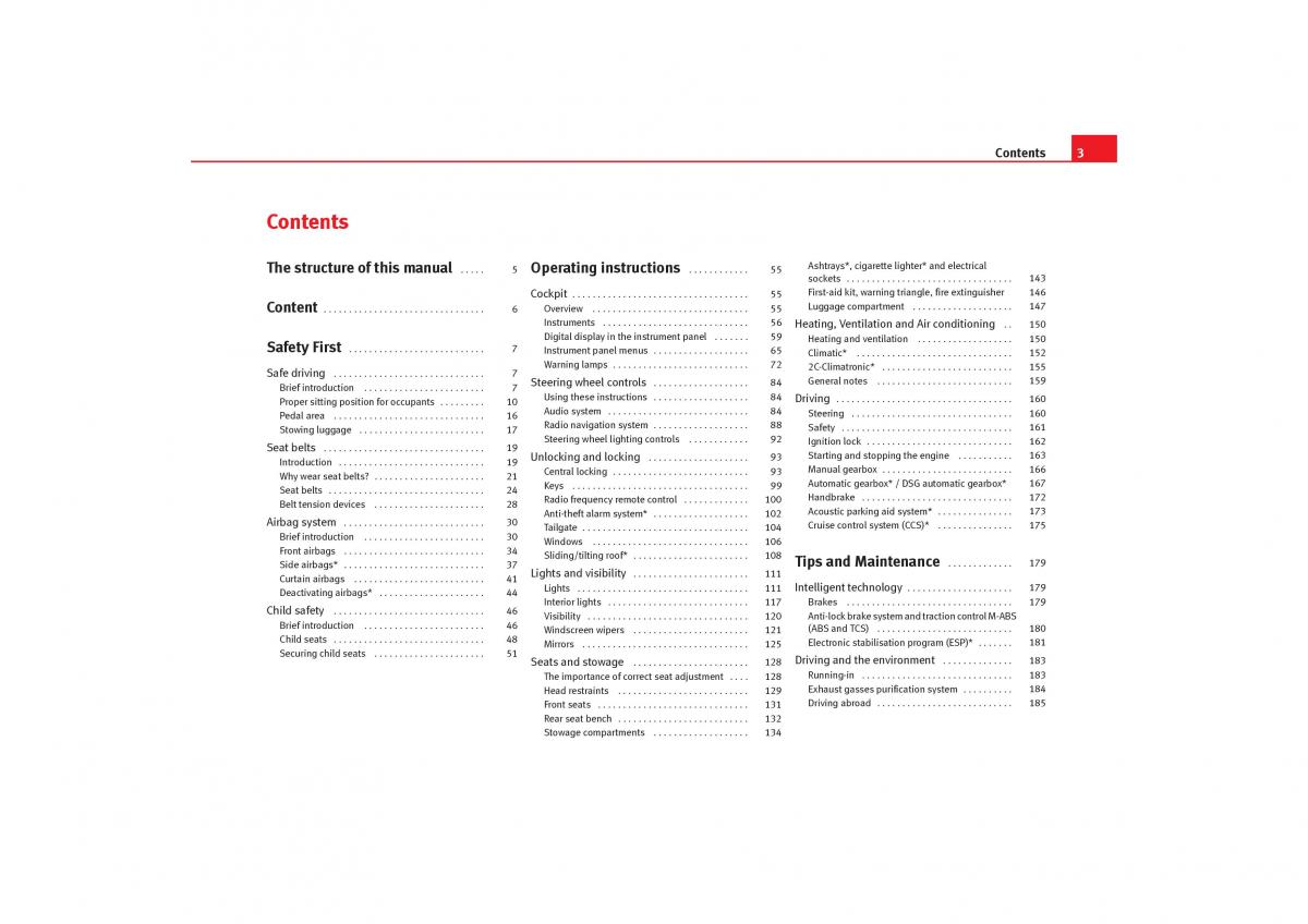 Seat Toledo III 3 owners manual / page 5