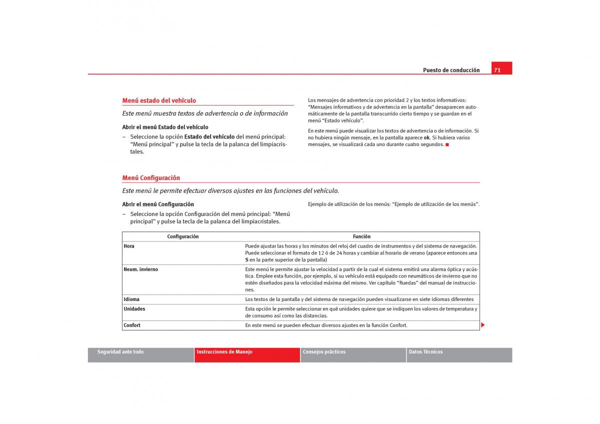 Seat Toledo III 3 manual del propietario / page 73