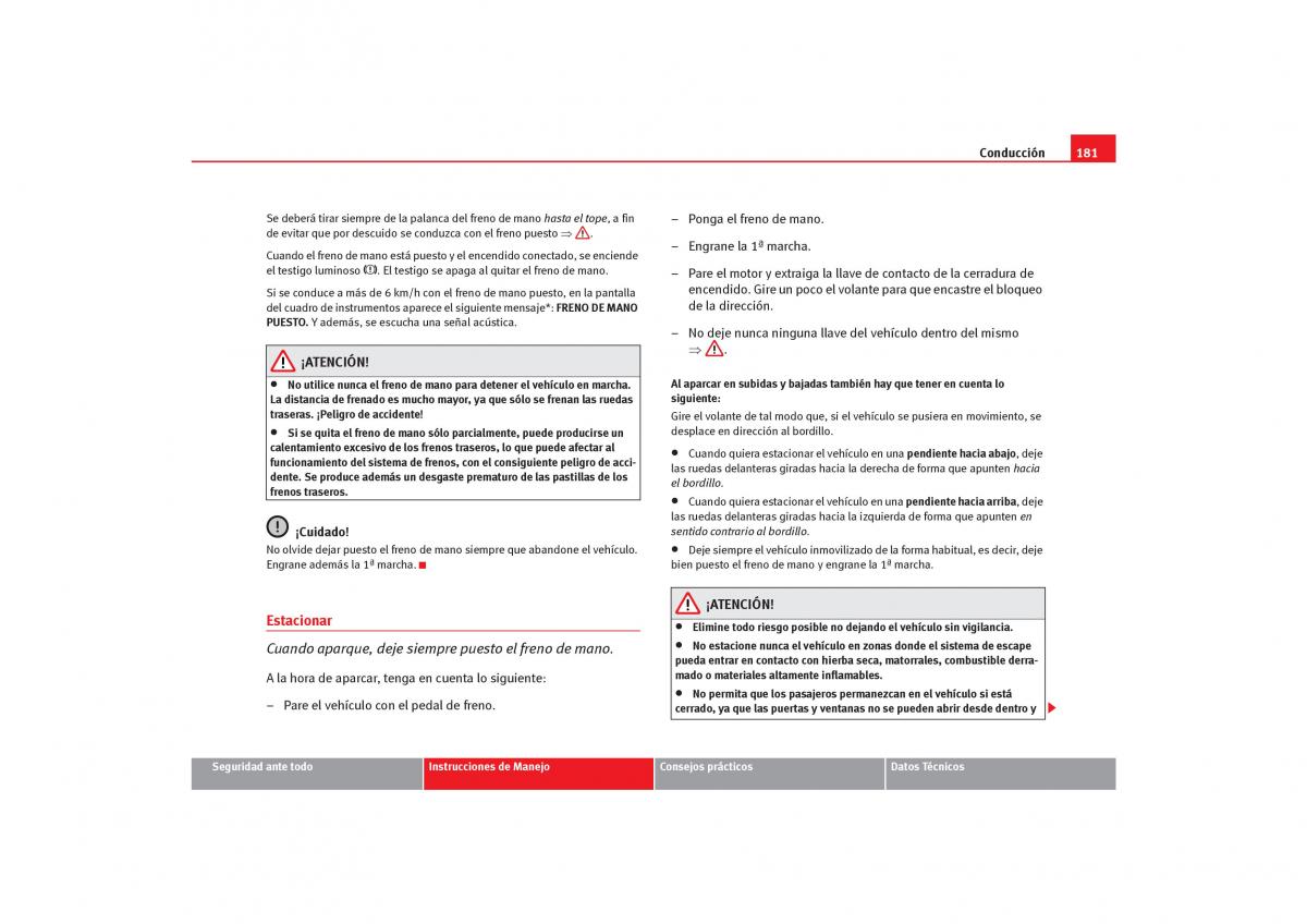 Seat Toledo III 3 manual del propietario / page 183