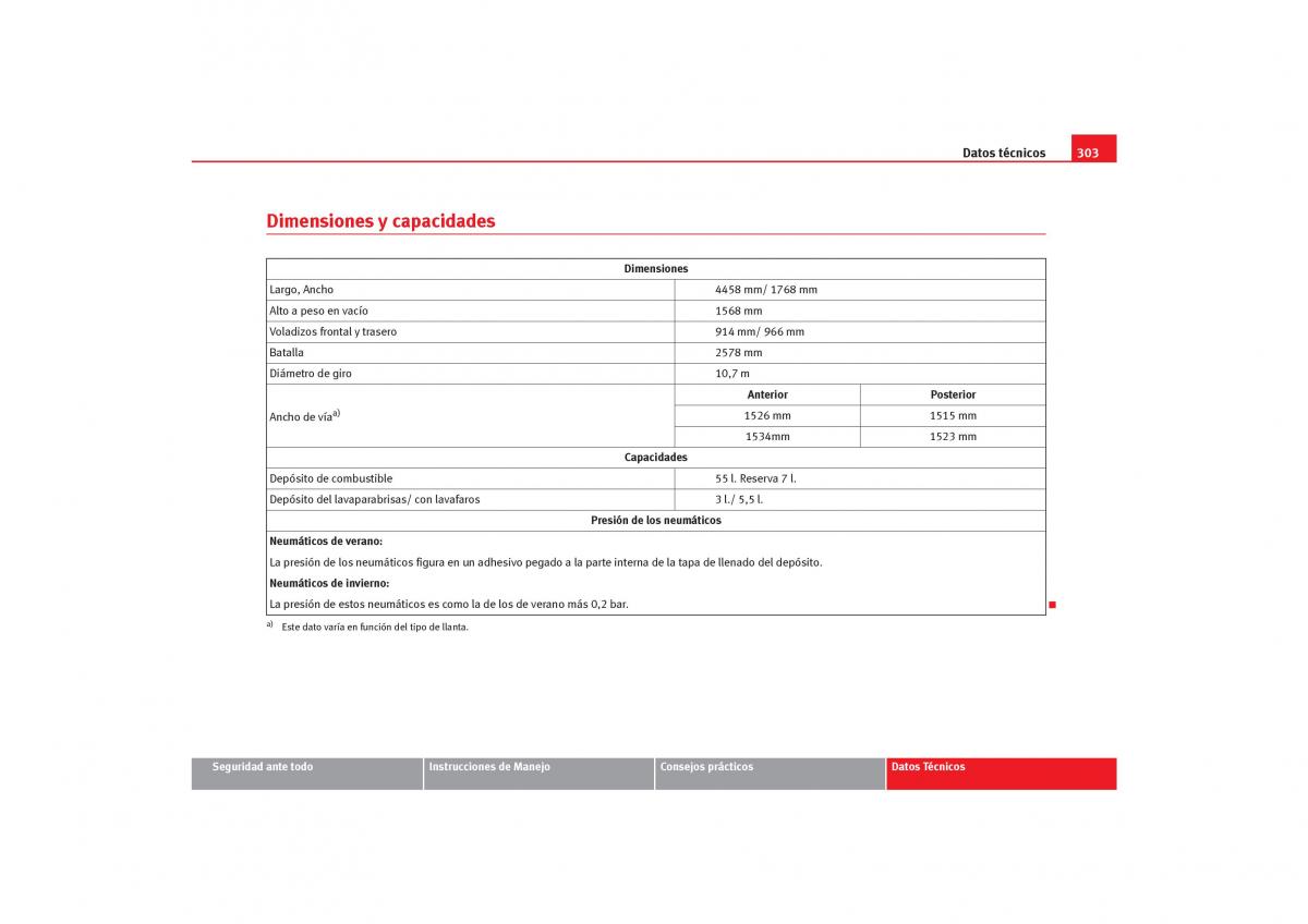 Seat Toledo III 3 manual del propietario / page 305