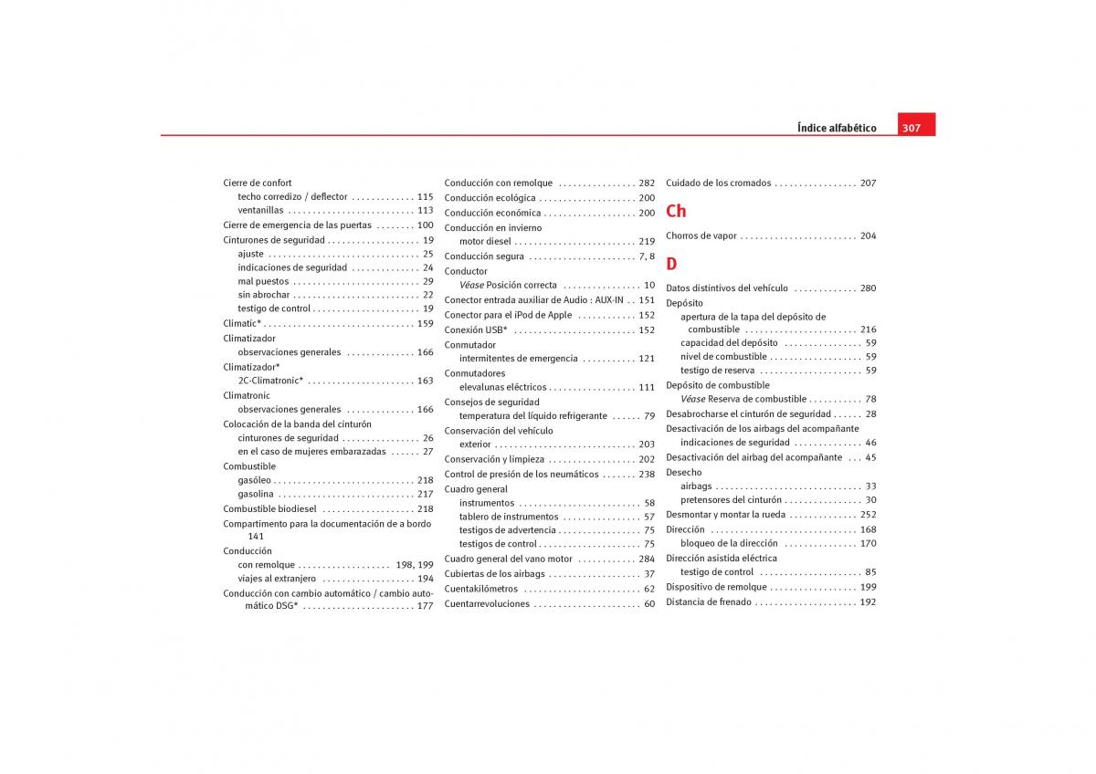 Seat Toledo III 3 manual del propietario / page 309