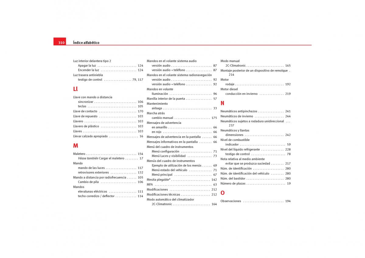 Seat Toledo III 3 manual del propietario / page 312