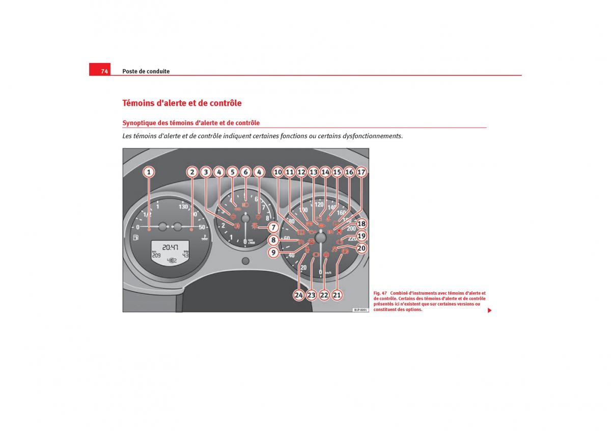 Seat Toledo III 3 manuel du proprietaire / page 76