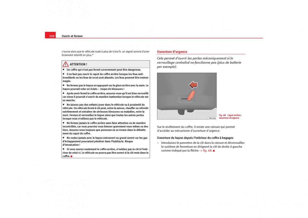 Seat Toledo III 3 manuel du proprietaire / page 112