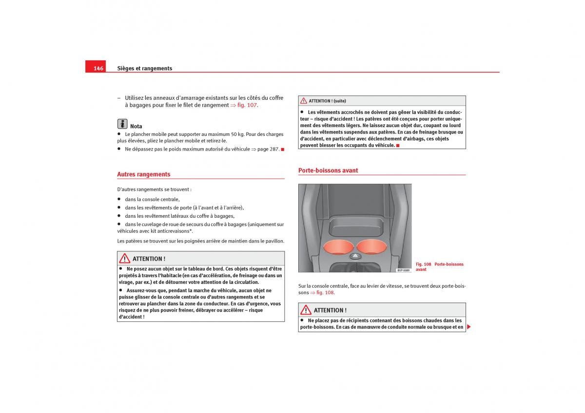 Seat Toledo III 3 manuel du proprietaire / page 148