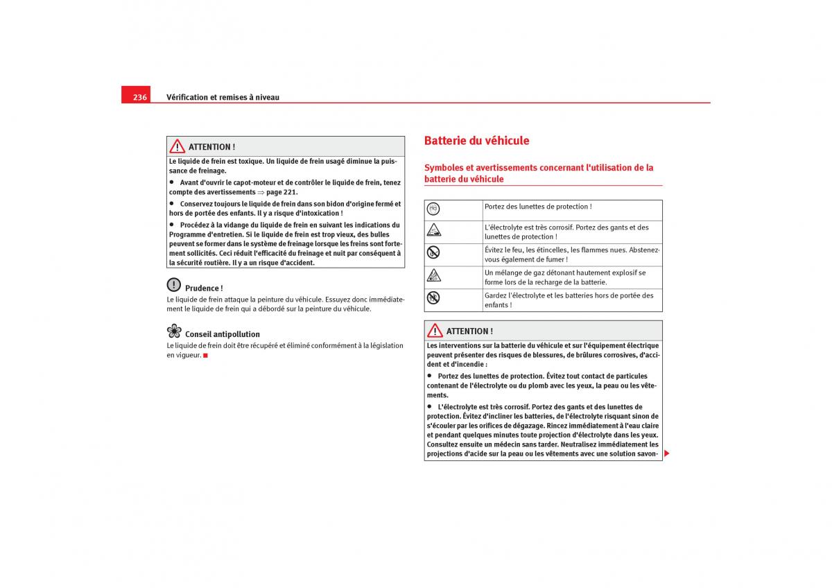 Seat Toledo III 3 manuel du proprietaire / page 238