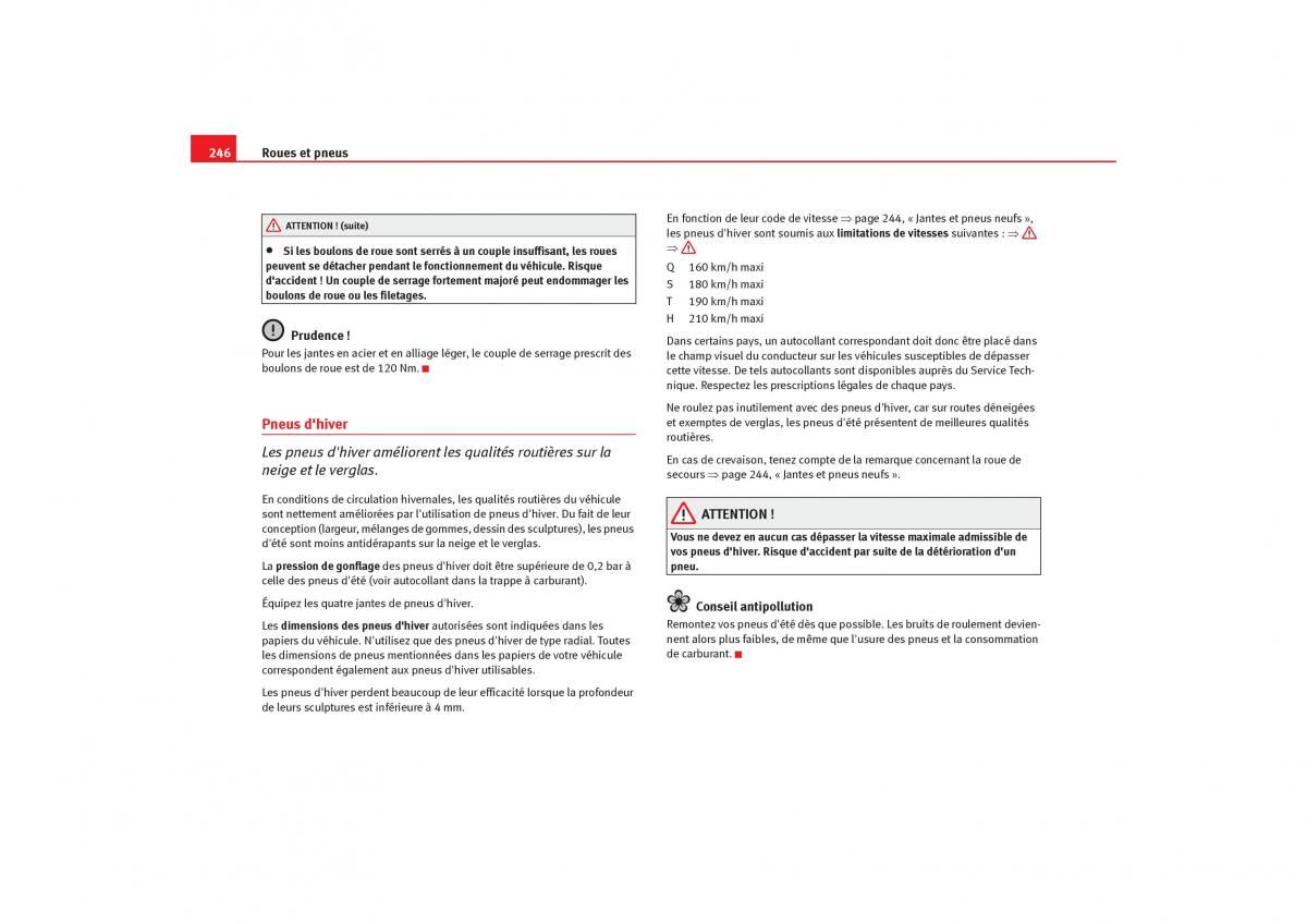 Seat Toledo III 3 manuel du proprietaire / page 248