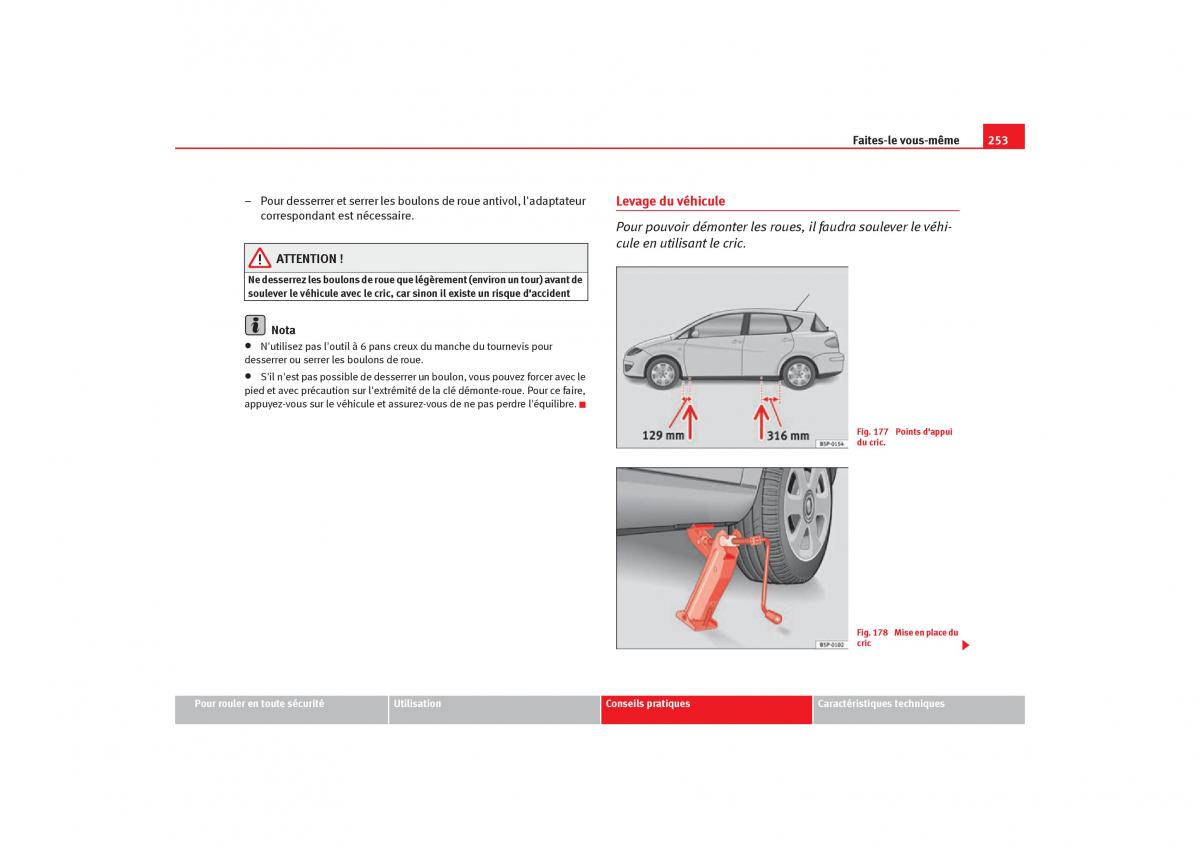 Seat Toledo III 3 manuel du proprietaire / page 255