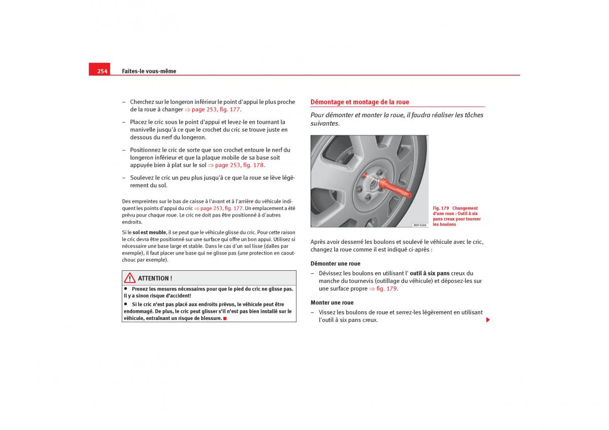 Seat Toledo III 3 manuel du proprietaire / page 256