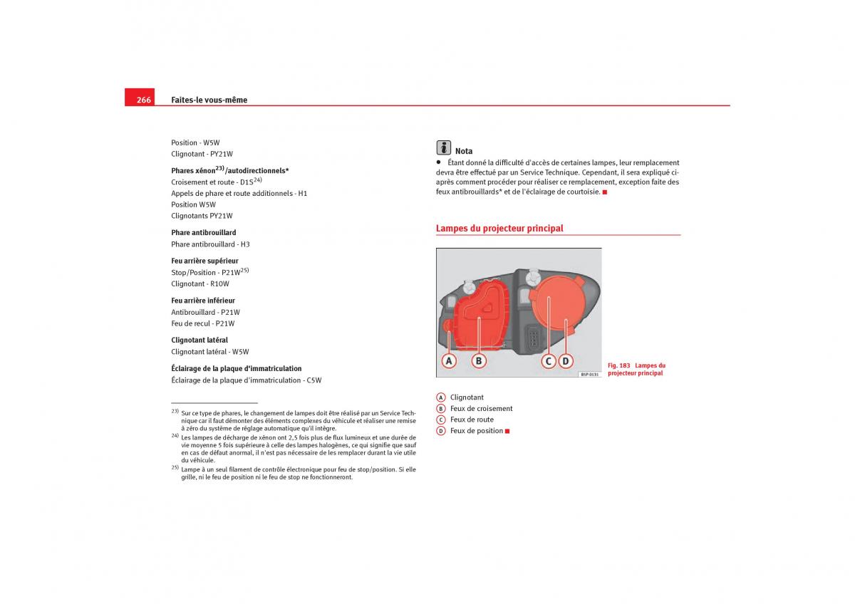 Seat Toledo III 3 manuel du proprietaire / page 268