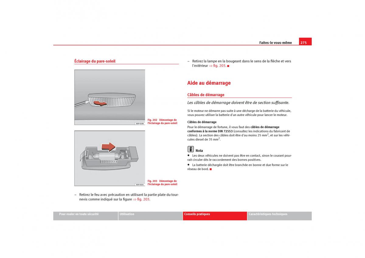 Seat Toledo III 3 manuel du proprietaire / page 277