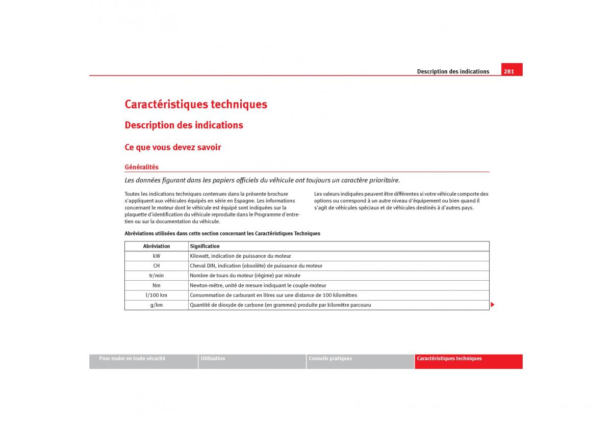 Seat Toledo III 3 manuel du proprietaire / page 283