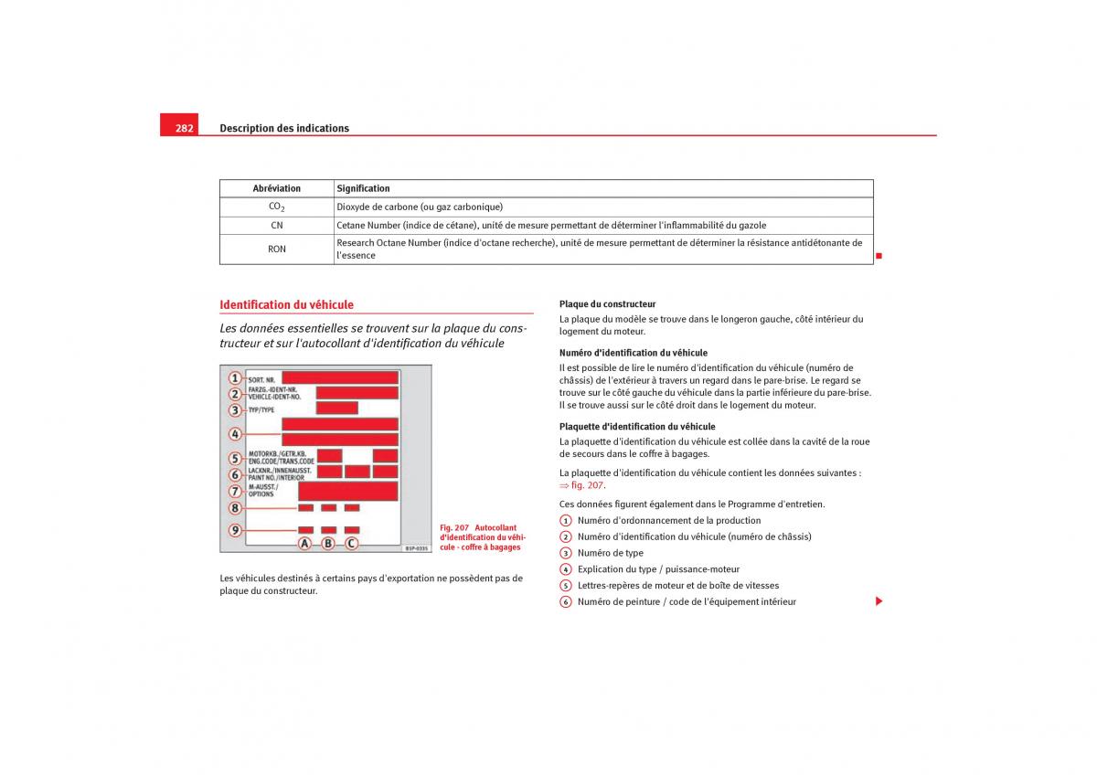 Seat Toledo III 3 manuel du proprietaire / page 284