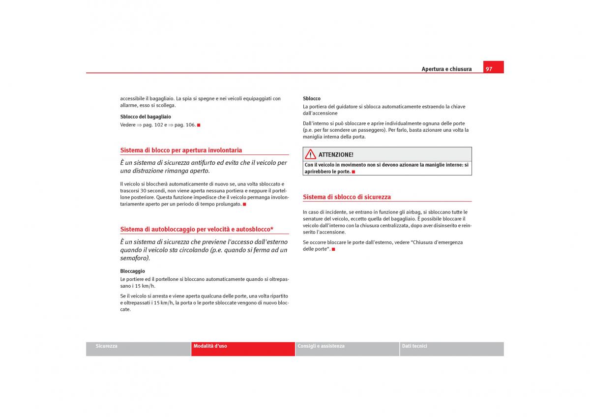 Seat Toledo III 3 manuale del proprietario / page 99