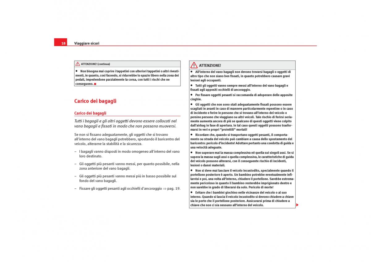 Seat Toledo III 3 manuale del proprietario / page 20