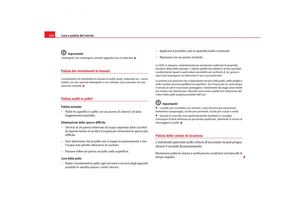 Seat Toledo III 3 manuale del proprietario / page 212