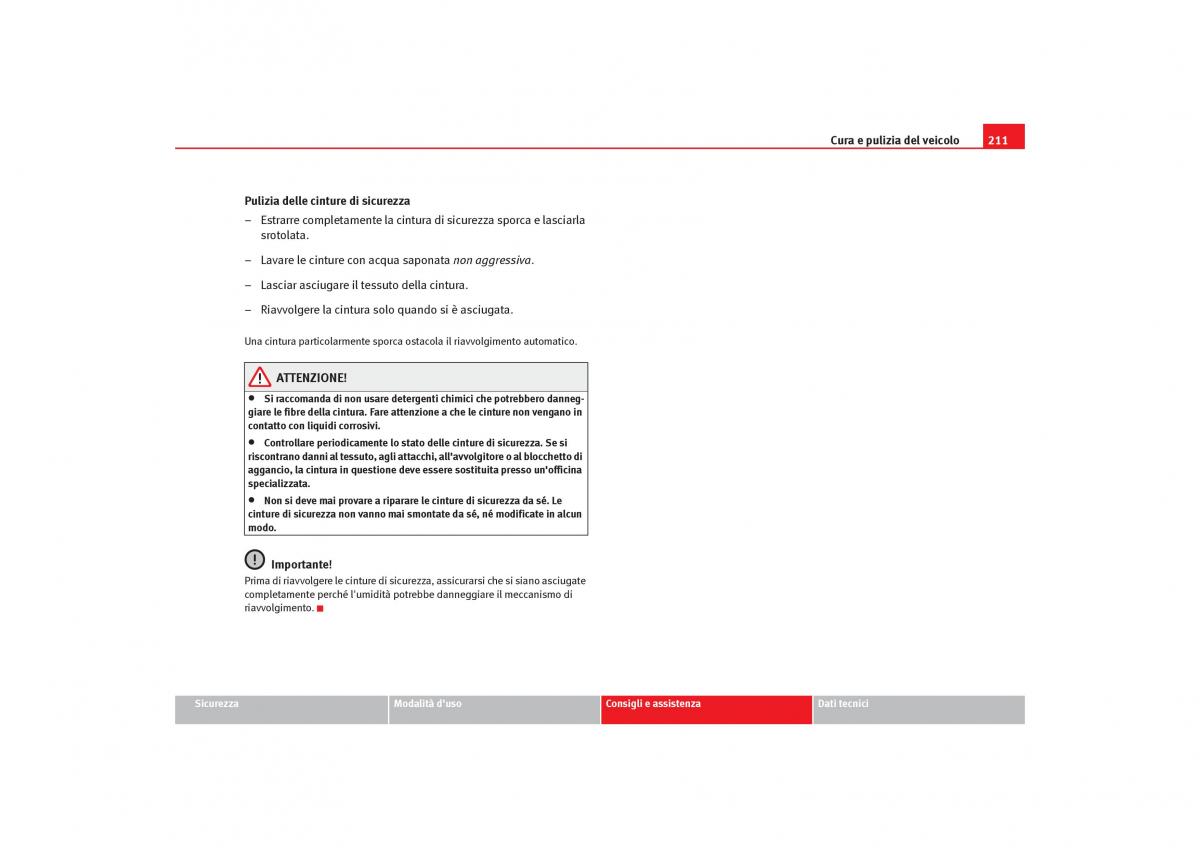 Seat Toledo III 3 manuale del proprietario / page 213