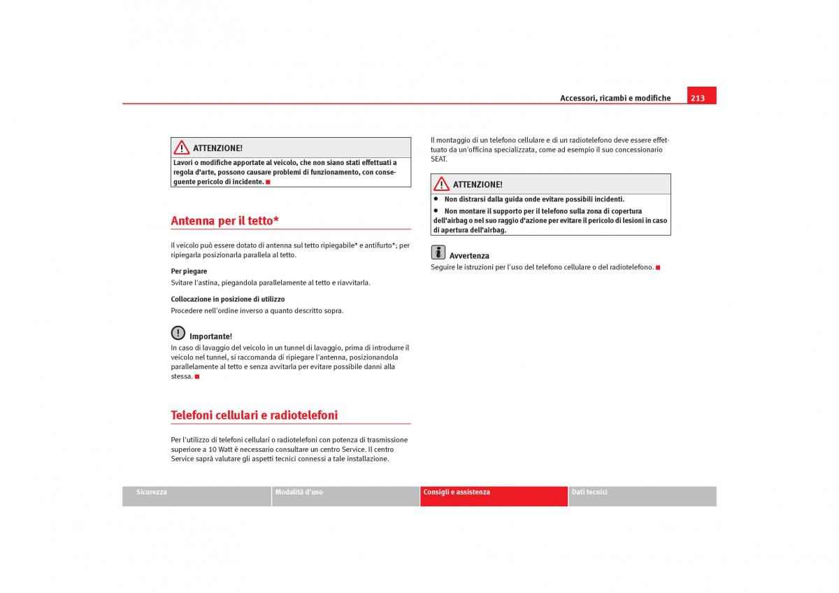 Seat Toledo III 3 manuale del proprietario / page 215