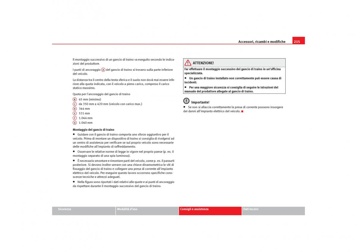 Seat Toledo III 3 manuale del proprietario / page 217