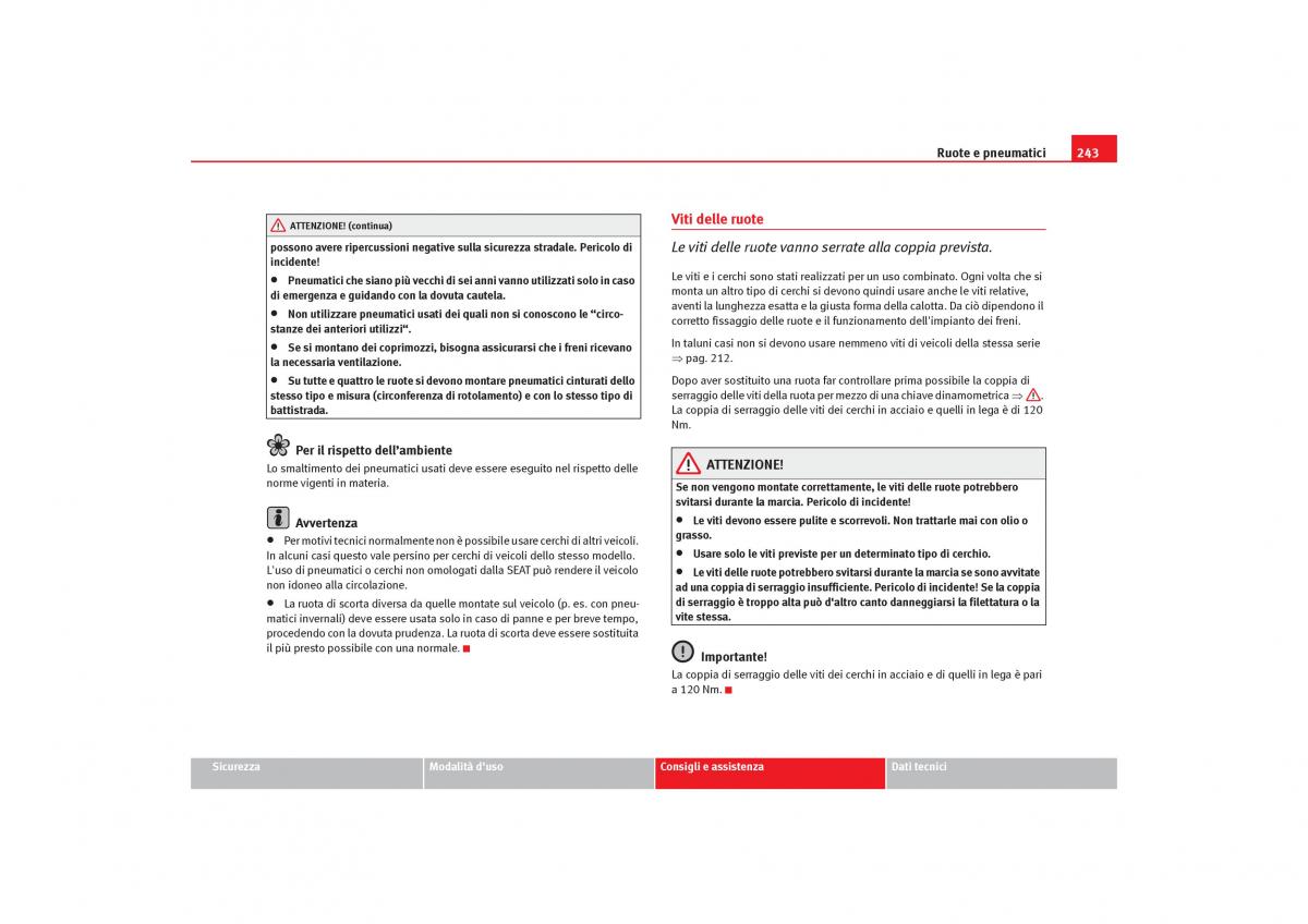 Seat Toledo III 3 manuale del proprietario / page 245