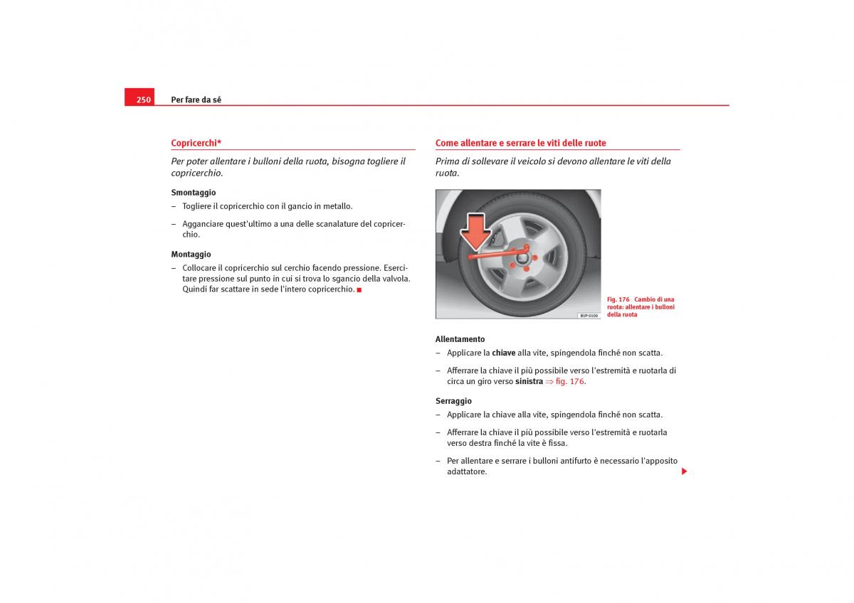 Seat Toledo III 3 manuale del proprietario / page 252