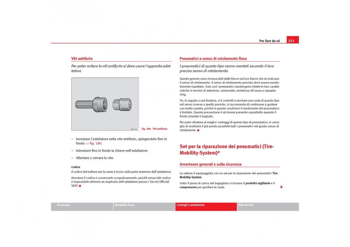 Seat Toledo III 3 manuale del proprietario / page 255