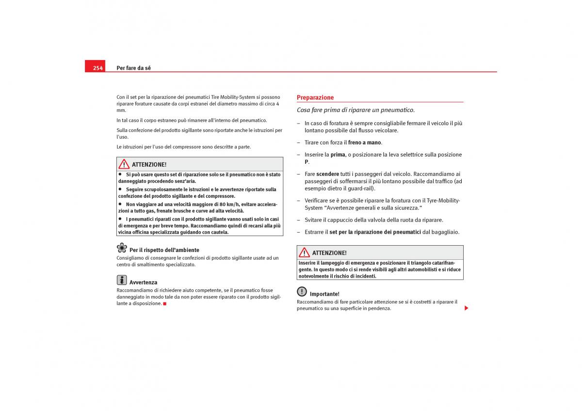 Seat Toledo III 3 manuale del proprietario / page 256