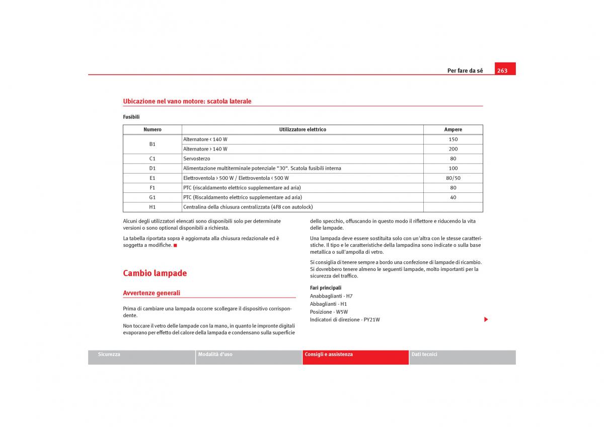 Seat Toledo III 3 manuale del proprietario / page 265