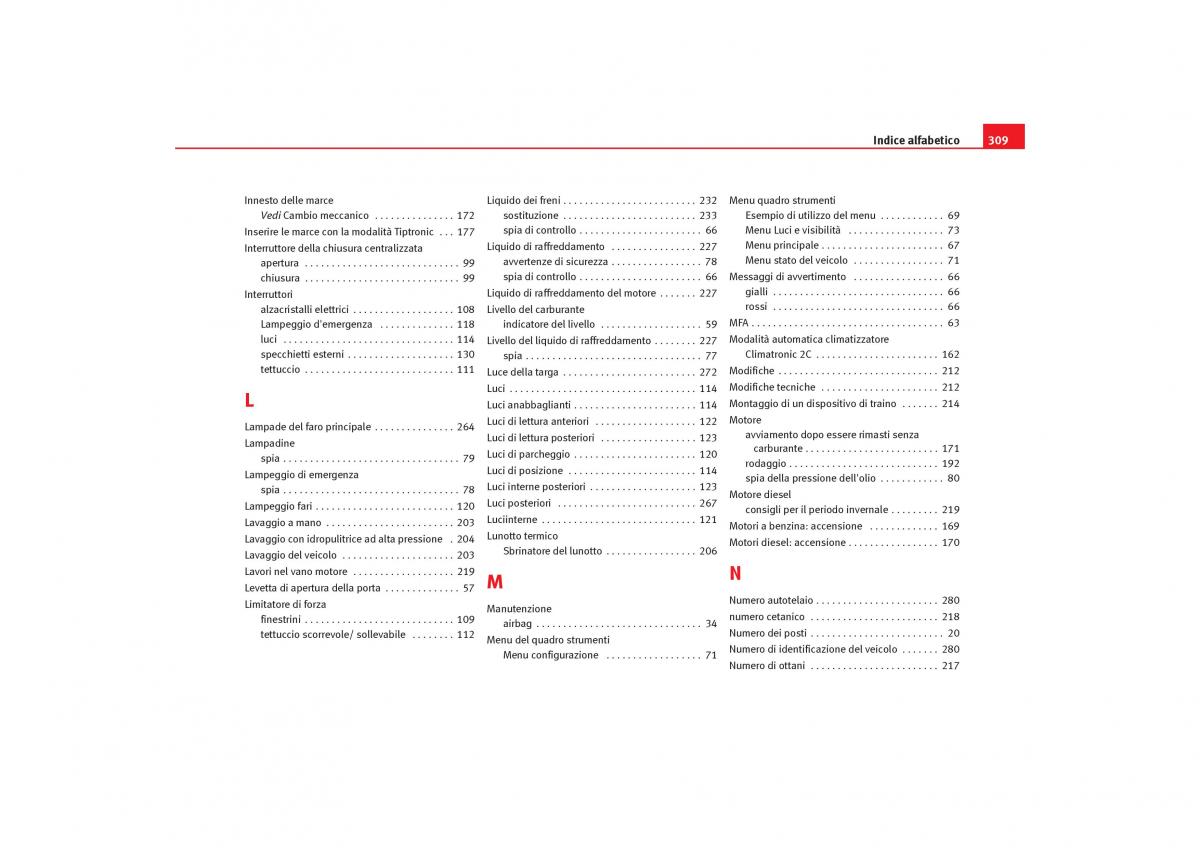 Seat Toledo III 3 manuale del proprietario / page 311