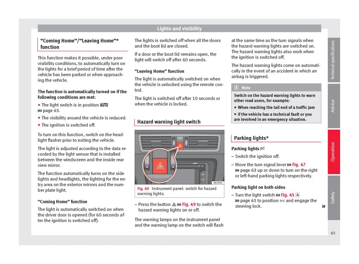 Seat Toledo IV 4 owners manual / page 67