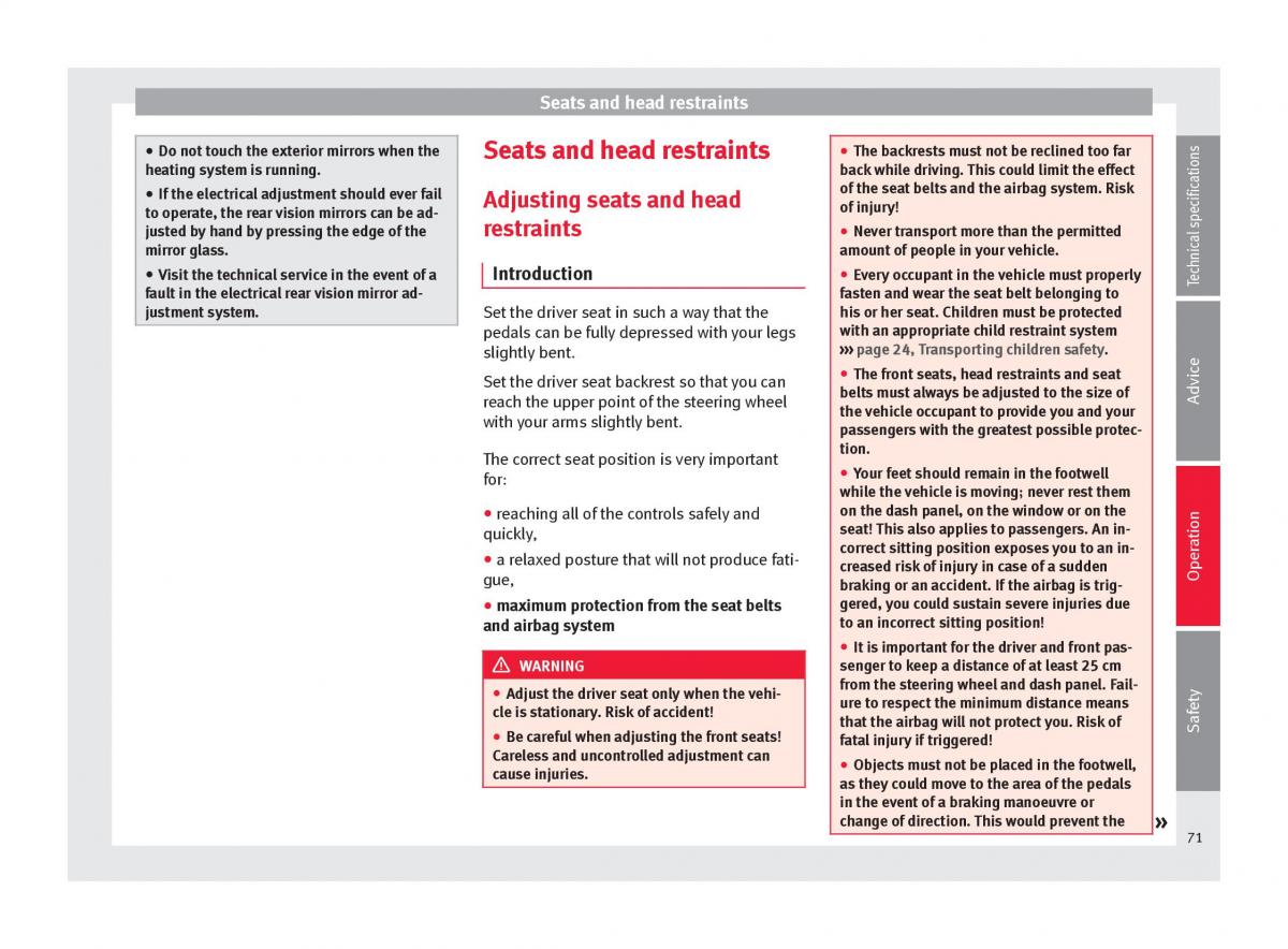 Seat Toledo IV 4 owners manual / page 73