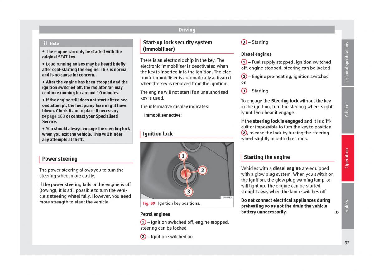 Seat Toledo IV 4 owners manual / page 99