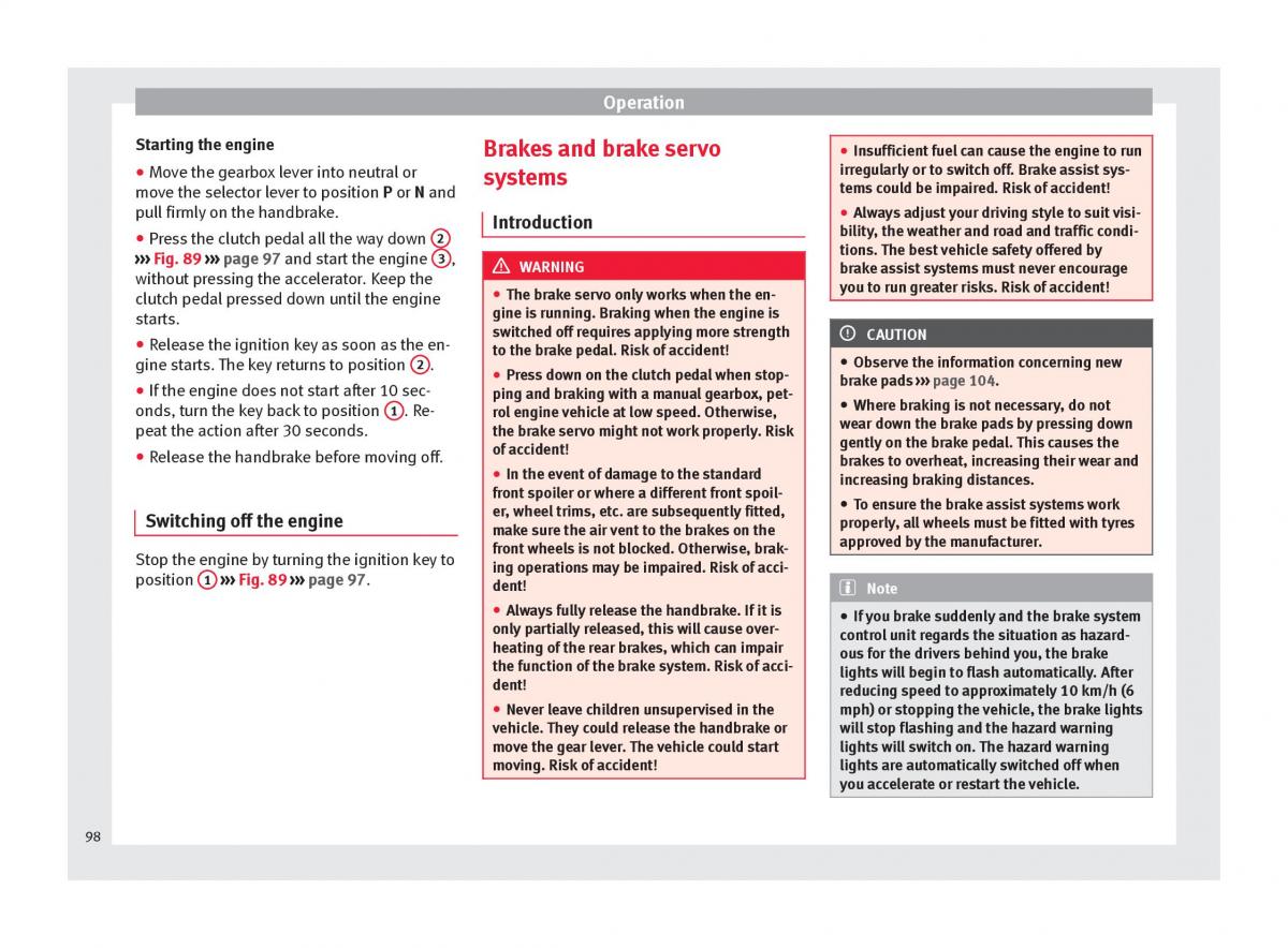 Seat Toledo IV 4 owners manual / page 100