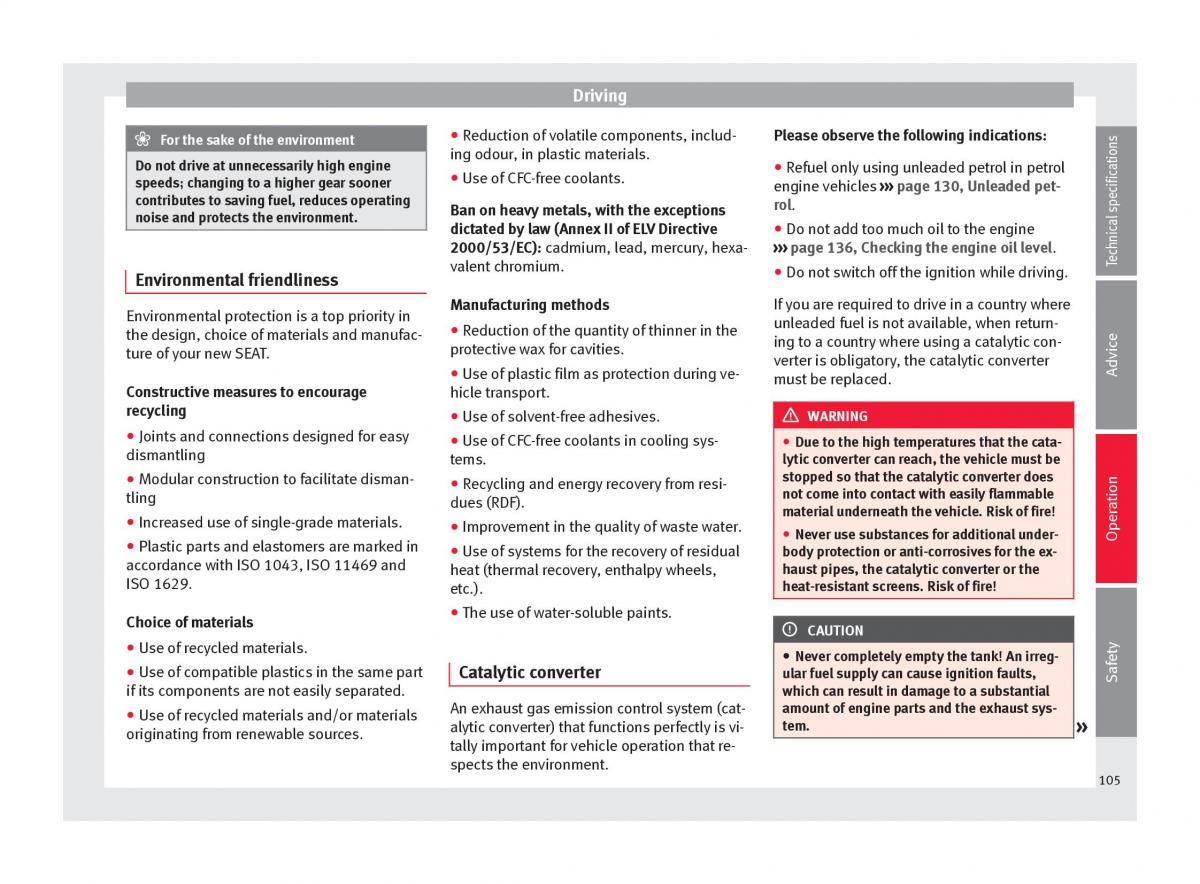 Seat Toledo IV 4 owners manual / page 107