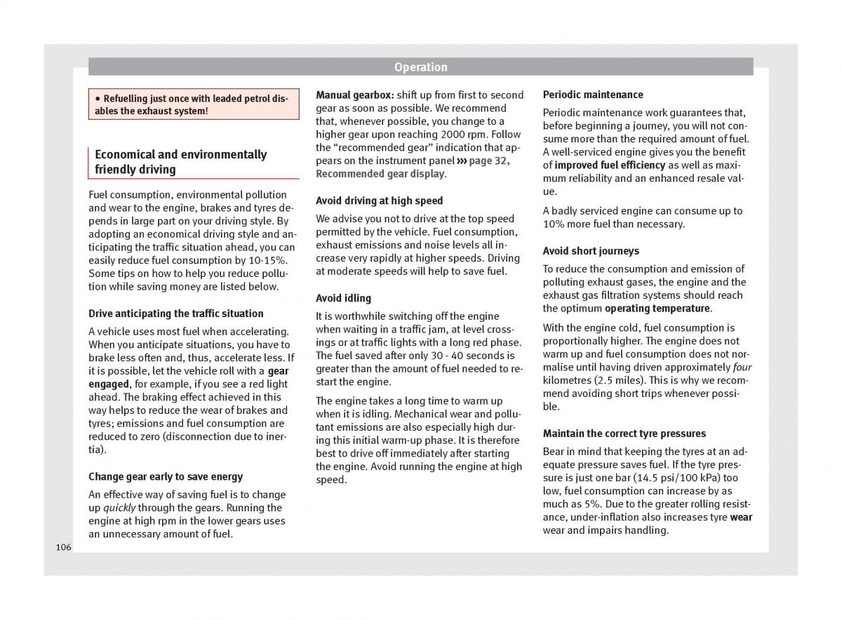 Seat Toledo IV 4 owners manual / page 108