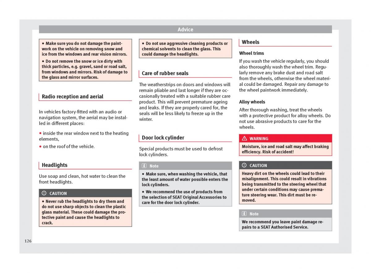 Seat Toledo IV 4 owners manual / page 128