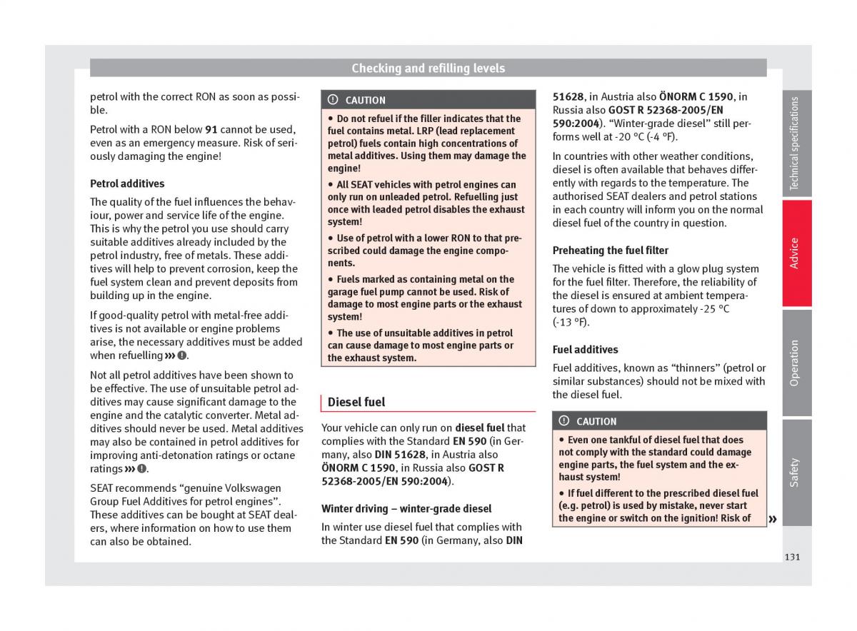 Seat Toledo IV 4 owners manual / page 133